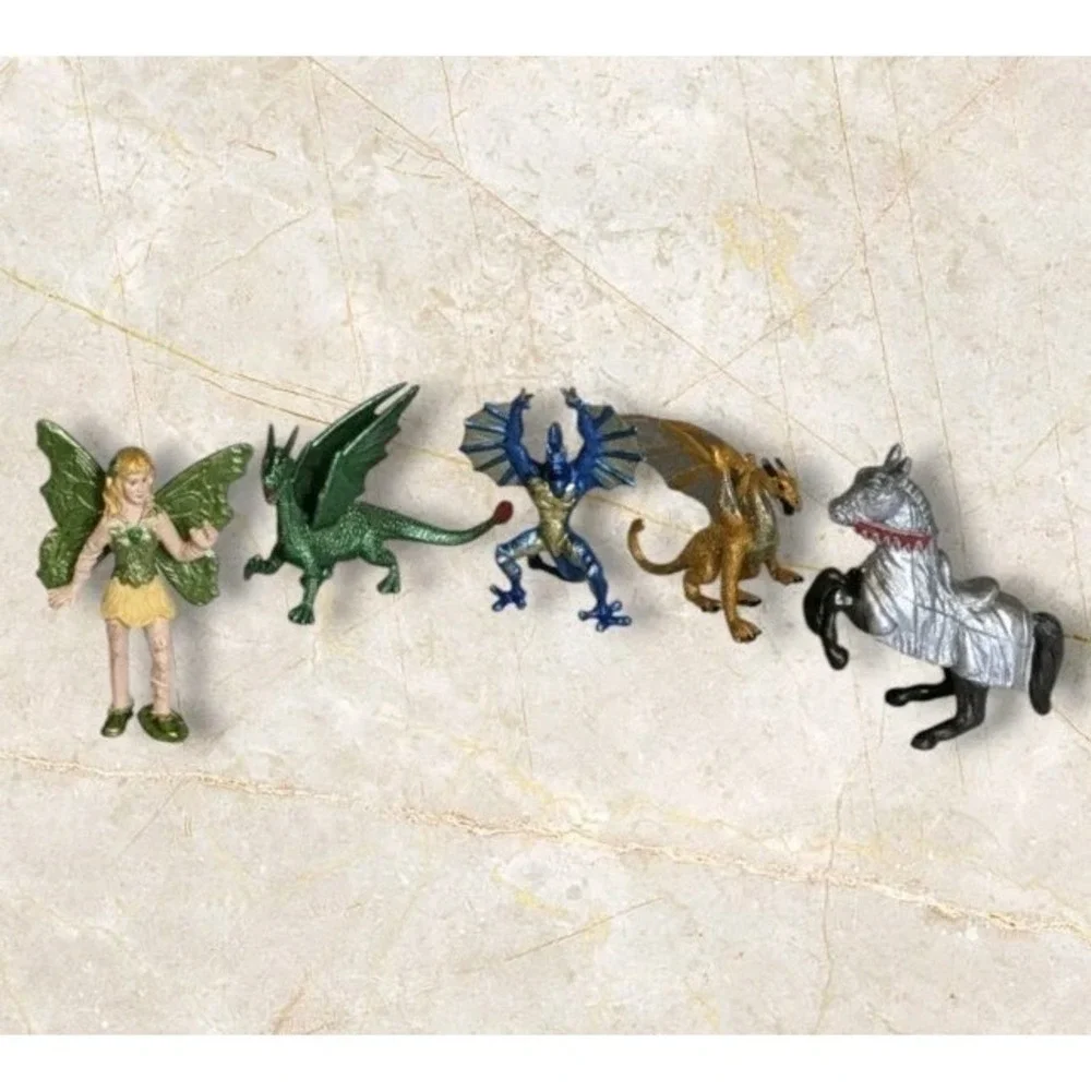 Safari Fantasy Figures Dragon Fairy Garden Horse Cake Toppers Mythical Mini Iris